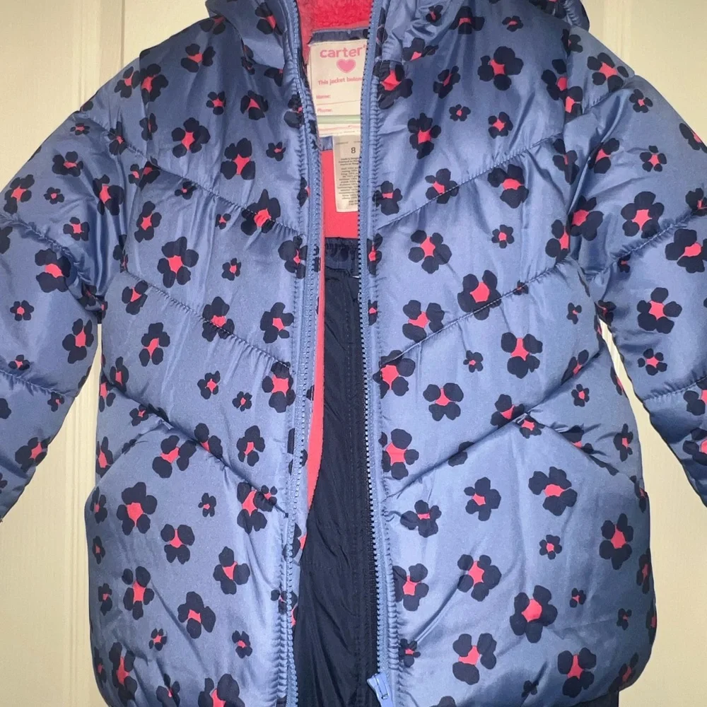 Carter's Pink fleece Snow bib and Jacket - Picture 5 of 9